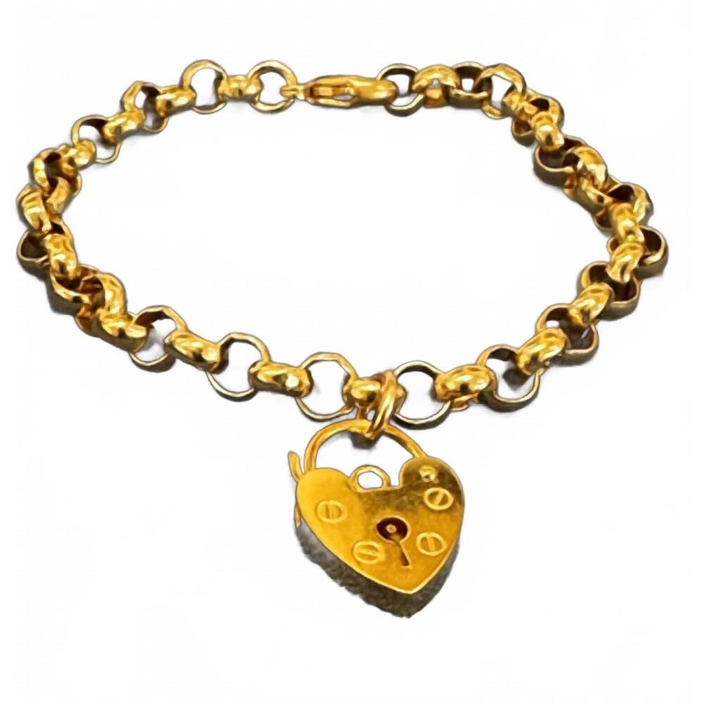 NEW AZI RASSON women's 3b locket bracelet in gold filled chain